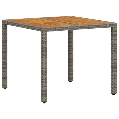 Set da Pranzo per Giardino 3 pcs Grigio e Marrone polyrattan