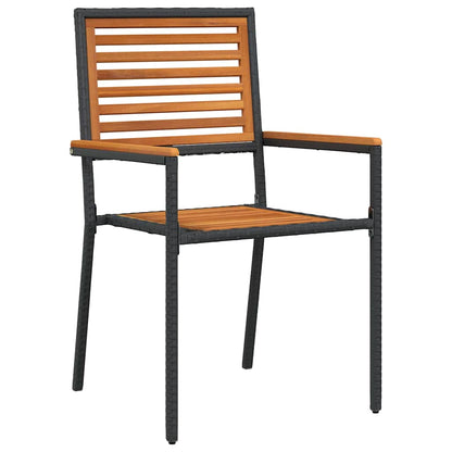 Set da Pranzo per Giardino 5 pcs Nero e Marrone polyrattan