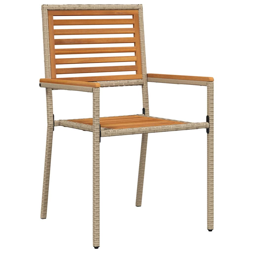 Set da Pranzo per Giardino 5 pcs Beige e Marrone polyrattan