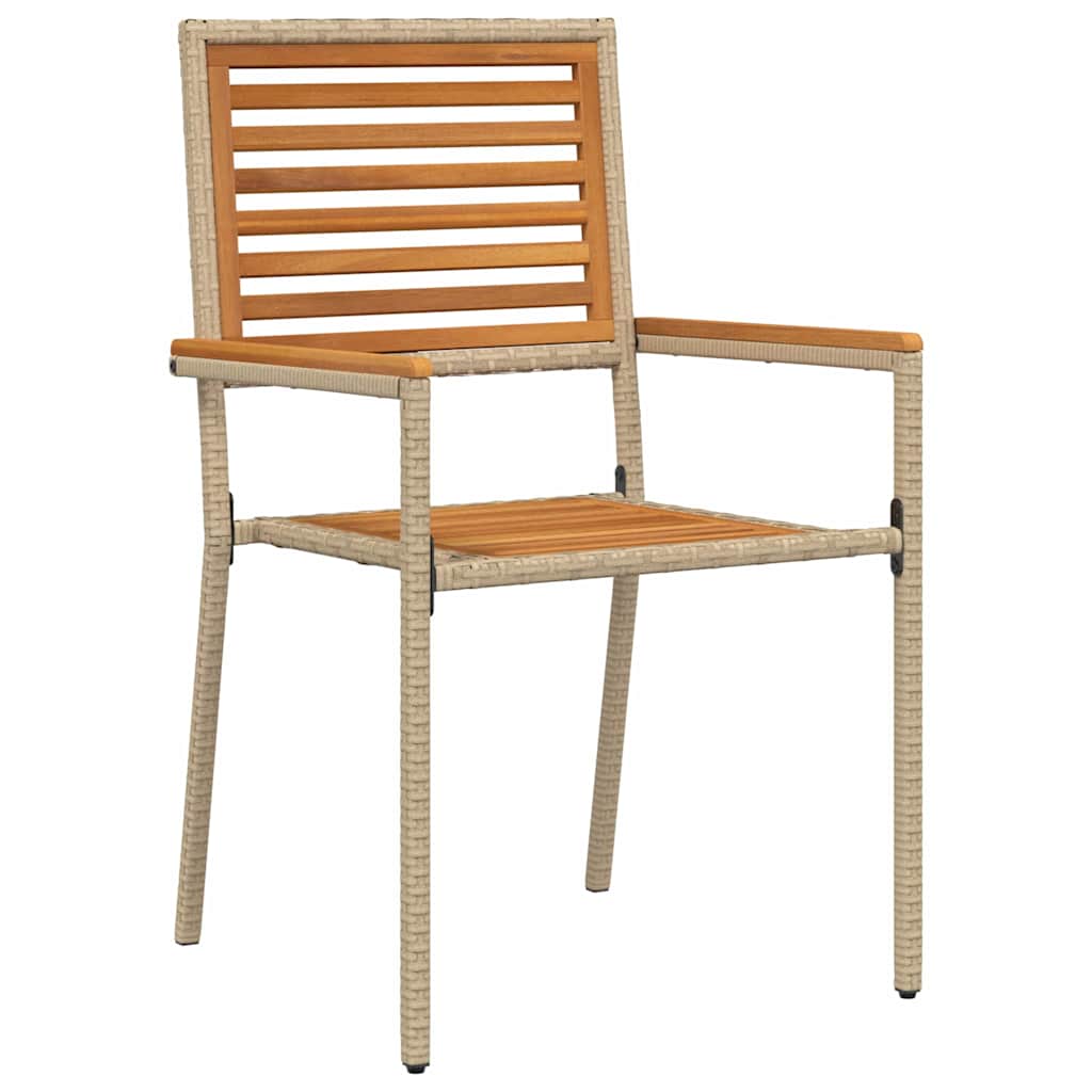 Set da Pranzo per Giardino 7 pcs Beige e Marrone polyrattan