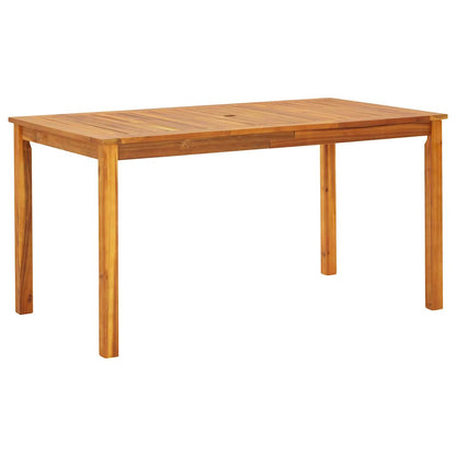 Set da Pranzo per Giardino 5 pcs Beige Legno di Acacia Massello