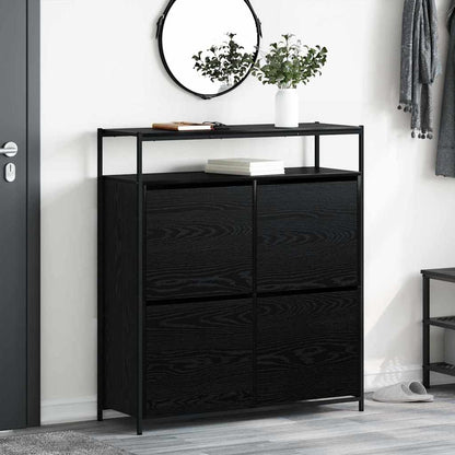 Mobile per scarpe con lo scaffale Rovere Nero 100 x 34 x 112 cm