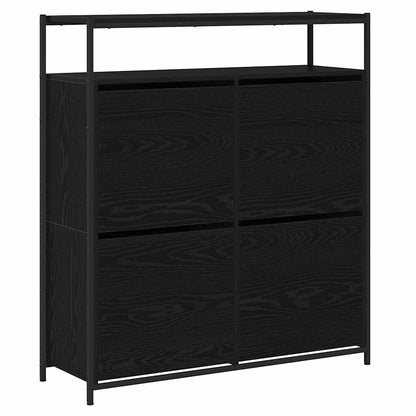 Mobile per scarpe con lo scaffale Rovere Nero 100 x 34 x 112 cm