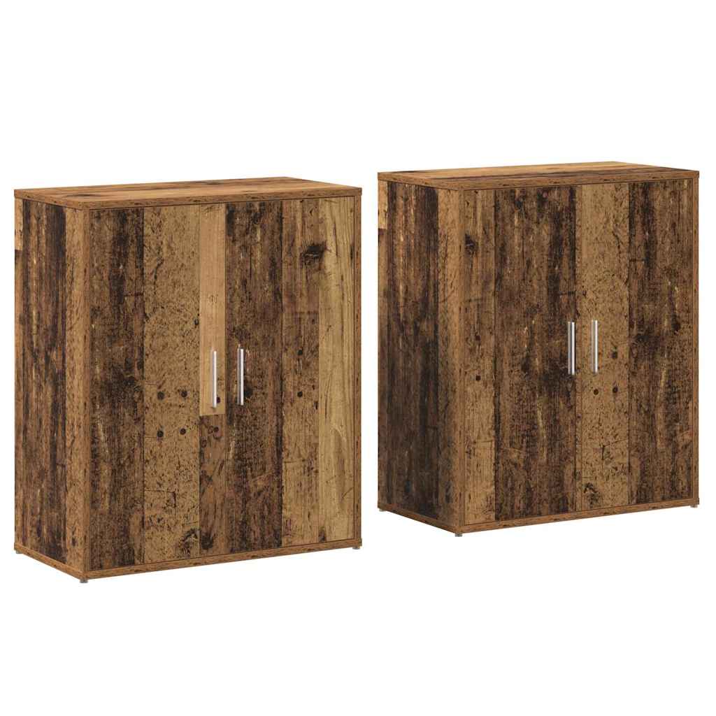 Credenza 2 pcs Legno vecchio 60 x 31 x 70 cm Legno multistrato