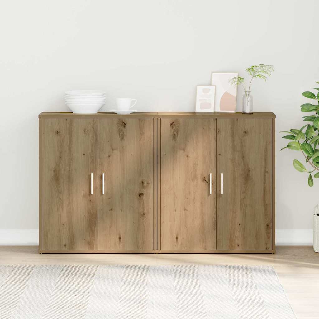 Credenza 2 pcs Rovere artigianale 60 x 31 x 70 cm