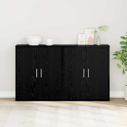 Credenza 2 pcs Rovere Nero 60 x 31 x 70 cm Legno multistrato