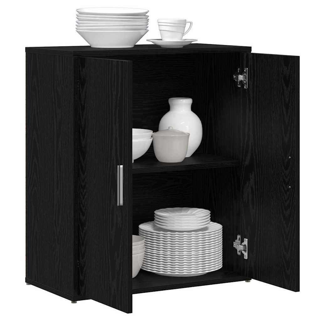 Credenza 2 pcs Rovere Nero 60 x 31 x 70 cm Legno multistrato