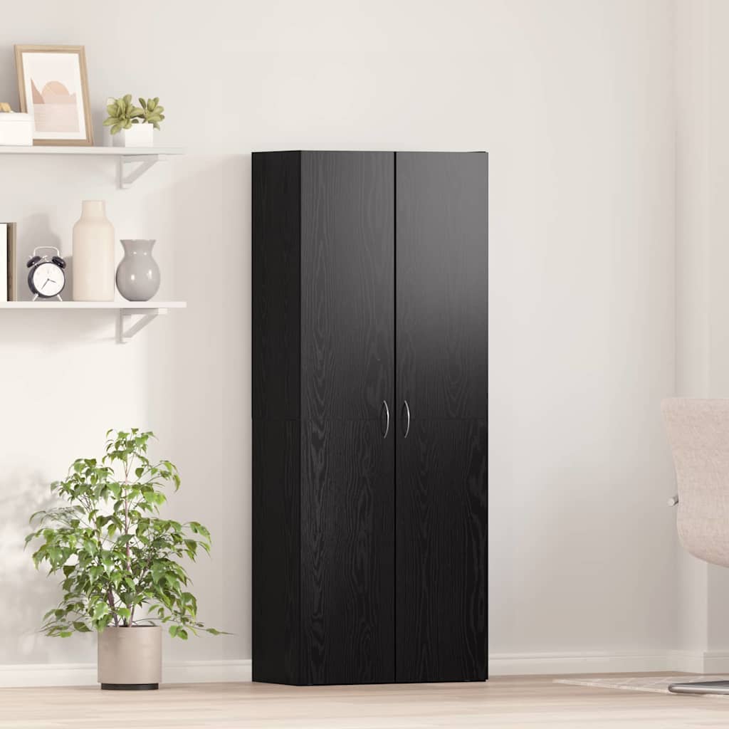 Mobile per Ufficio con porta Rovere Nero 70 x 32 x 77.5 cm