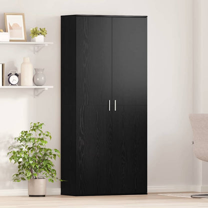 Highboard Rovere nero 80 x 35 x 180 cm Legno multistrato