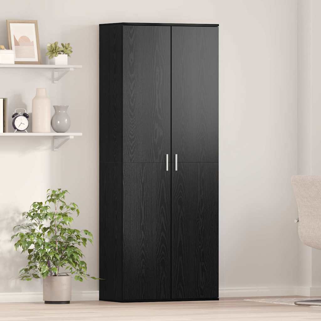 Credenza Rovere Nero 70 x 33.5 x 180 cm Legno multistrato
