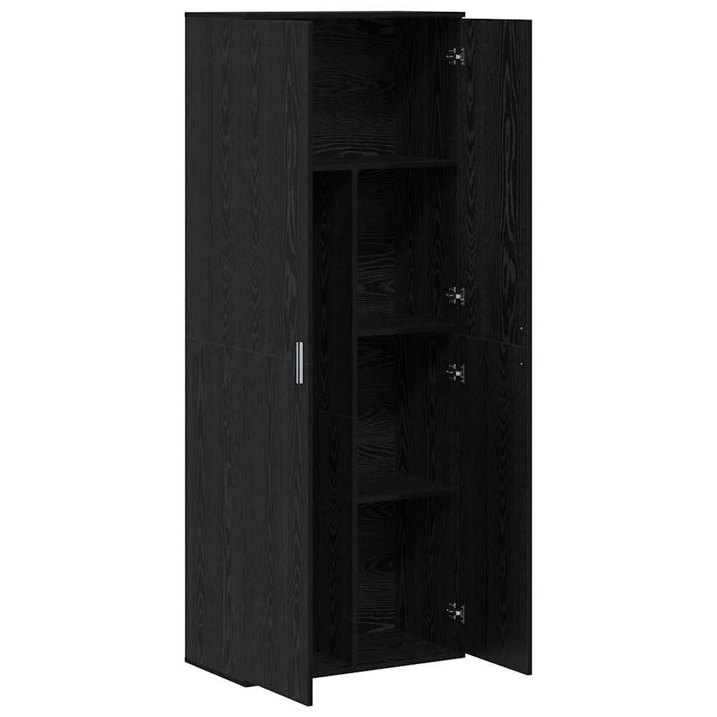 Credenza Rovere Nero 70 x 33.5 x 180 cm Legno multistrato