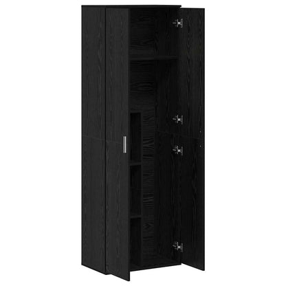 Alto mobile Rovere nero 60 x 35 x 180 cm Legno multistrato