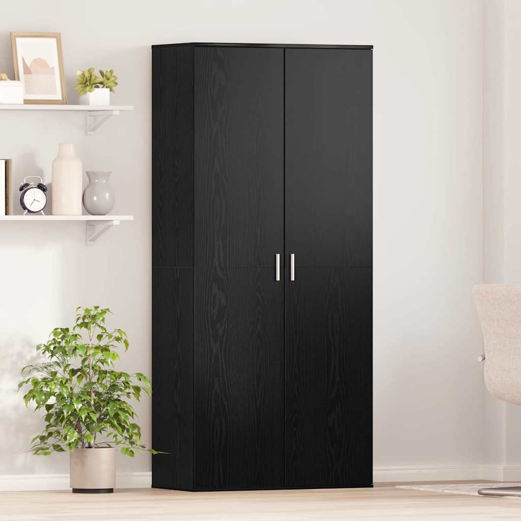Credenza Rovere nero 80 x 39 x 178 cm Legno multistrato