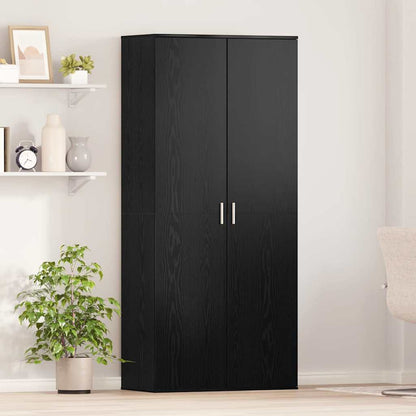 Credenza Rovere nero 80 x 39 x 178 cm Legno multistrato