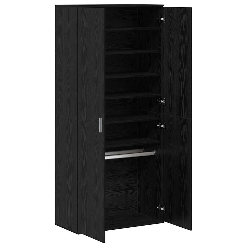 Credenza Rovere nero 80 x 39 x 178 cm Legno multistrato