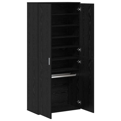 Credenza Rovere nero 80 x 39 x 178 cm Legno multistrato