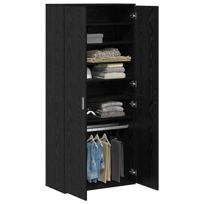 Credenza Rovere nero 80 x 39 x 178 cm Legno multistrato