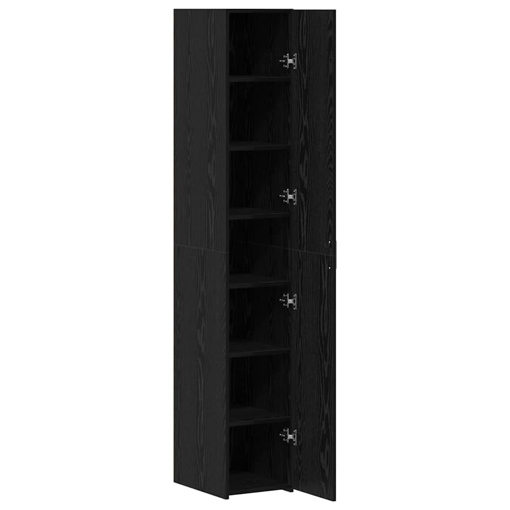 Credenza 2 pcs Rovere Nero 30 x 42,5 x 185 cm