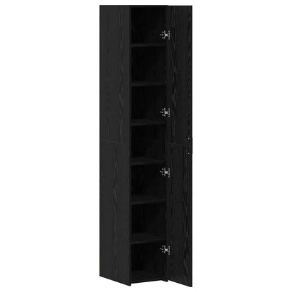 Credenza 2 pcs Rovere Nero 30 x 42,5 x 185 cm