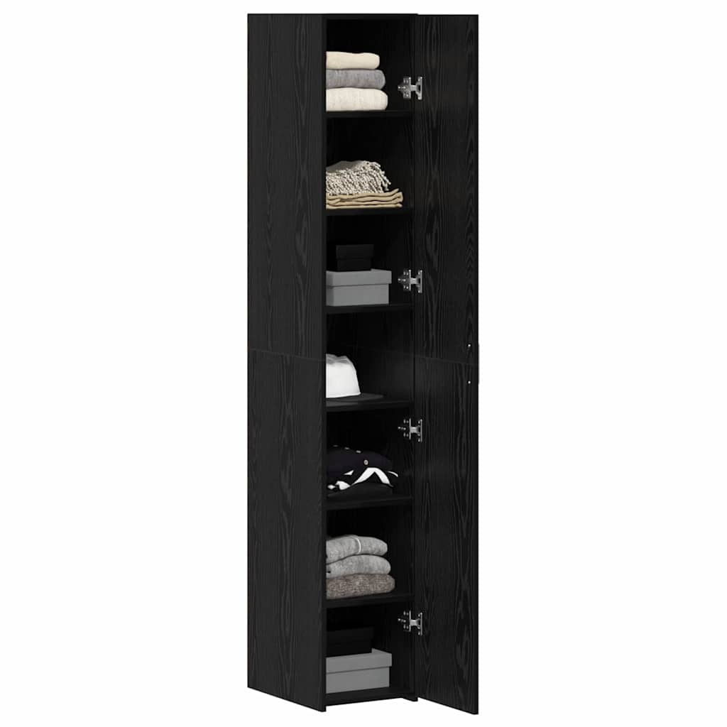 Credenza 2 pcs Rovere Nero 30 x 42,5 x 185 cm