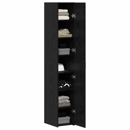 Credenza 2 pcs Rovere Nero 30 x 42,5 x 185 cm