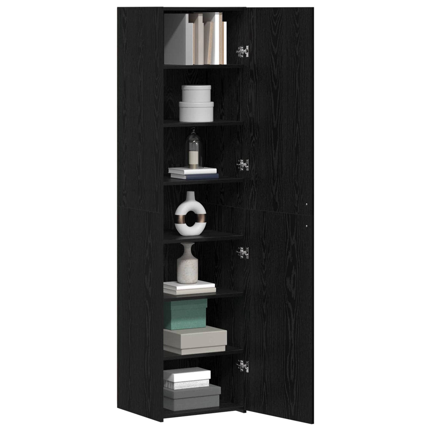 Credenza 2 pcs Rovere Nero 45 x 42,5 x 185 cm