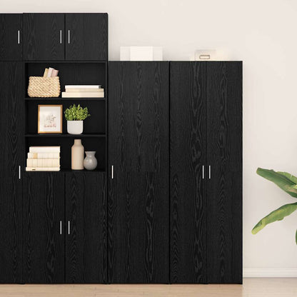 Credenza 2 pcs Rovere Nero 50 x 42,5 x 185 cm
