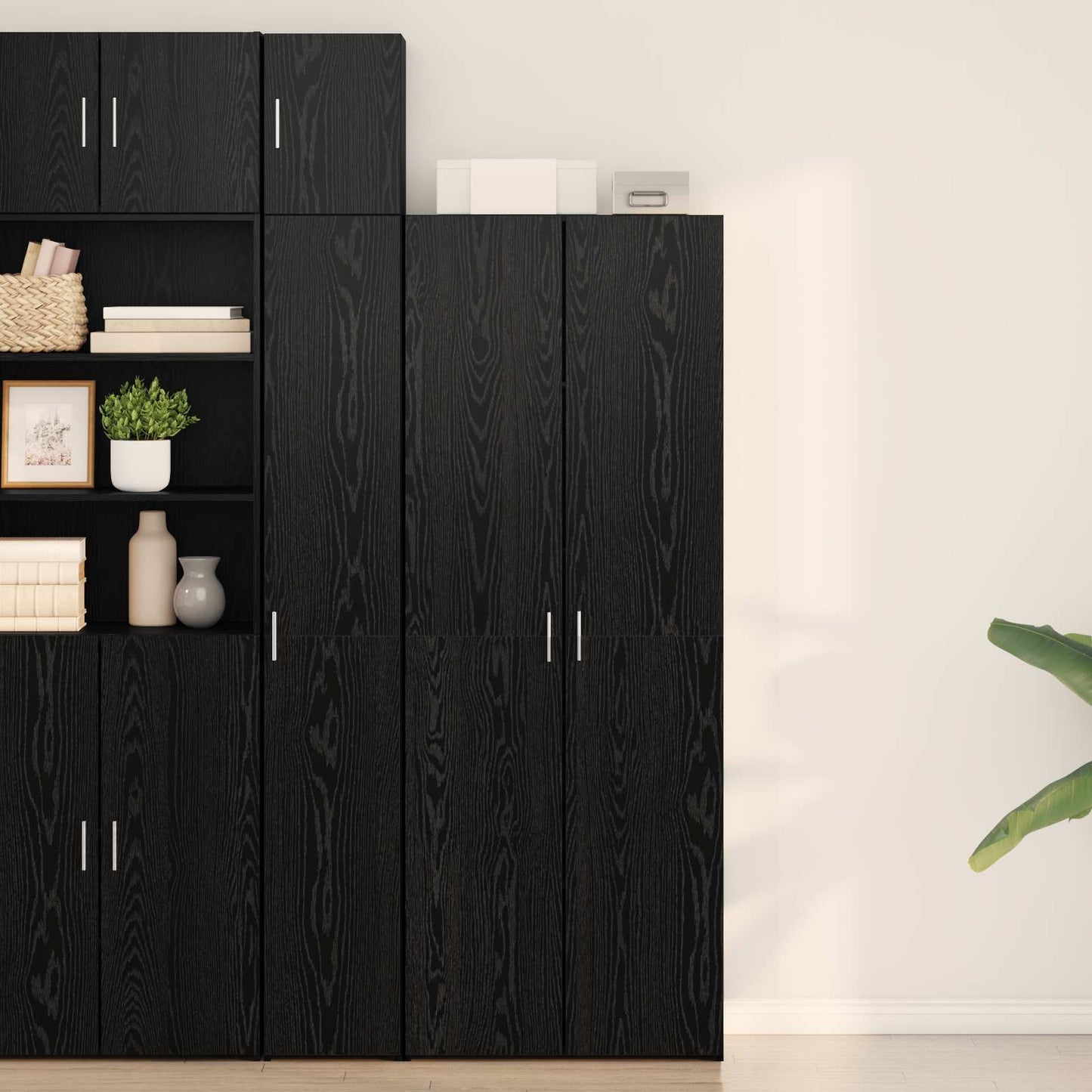 Credenza Rovere nero 70 x 42.5 x 185 cm Legno multistrato