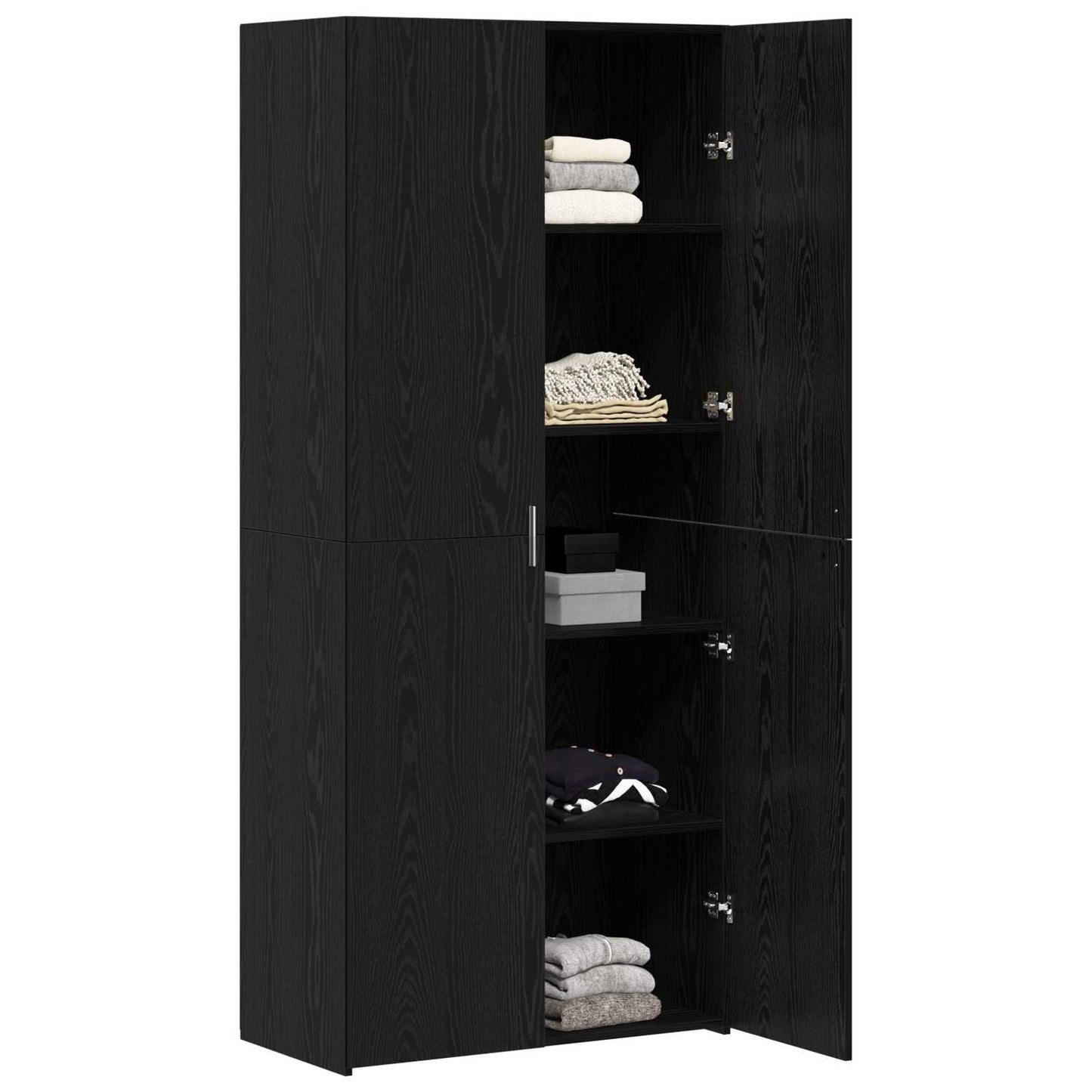 Credenza 2 pcs Rovere Nero 80 x 42 x 185 cm