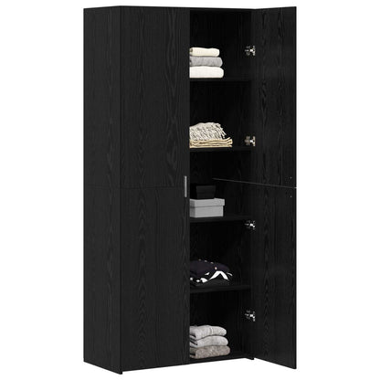 Credenza 2 pcs Rovere Nero 80 x 42 x 185 cm