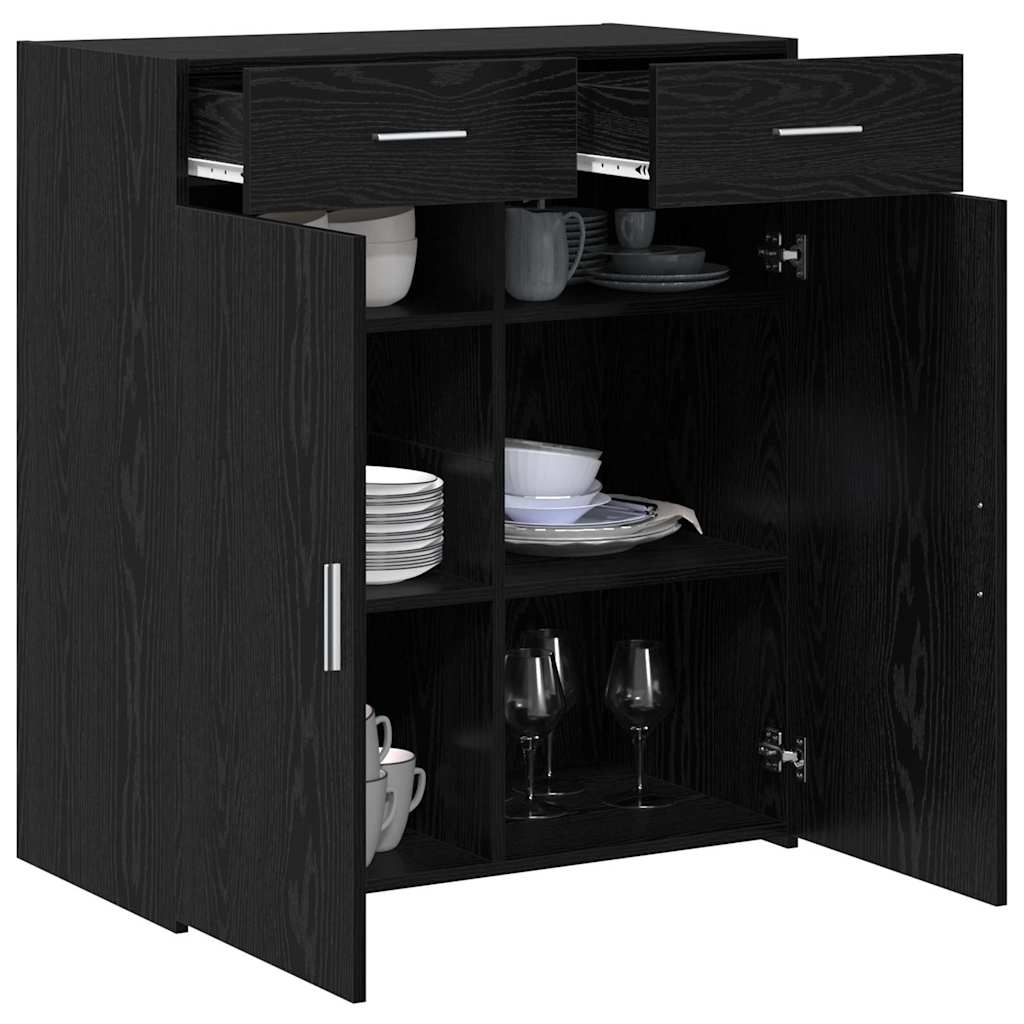Armadio Rovere nero 80 x 42.5 x 93.5 cm Legno multistrato
