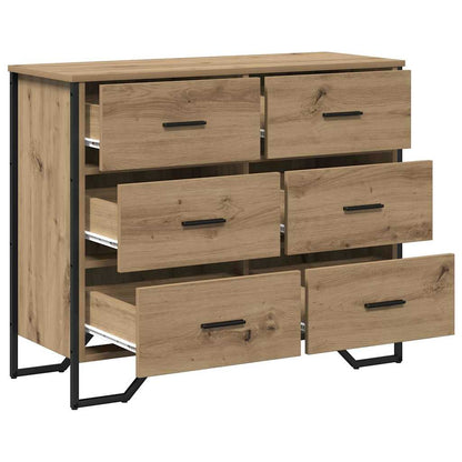 Cassettiera 2 pcs Rovere artigianale 91 x 35,5 x 74,5 cm