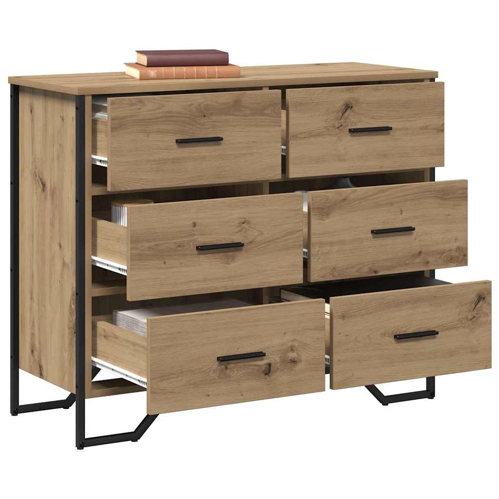 Cassettiera 2 pcs Rovere artigianale 91 x 35,5 x 74,5 cm