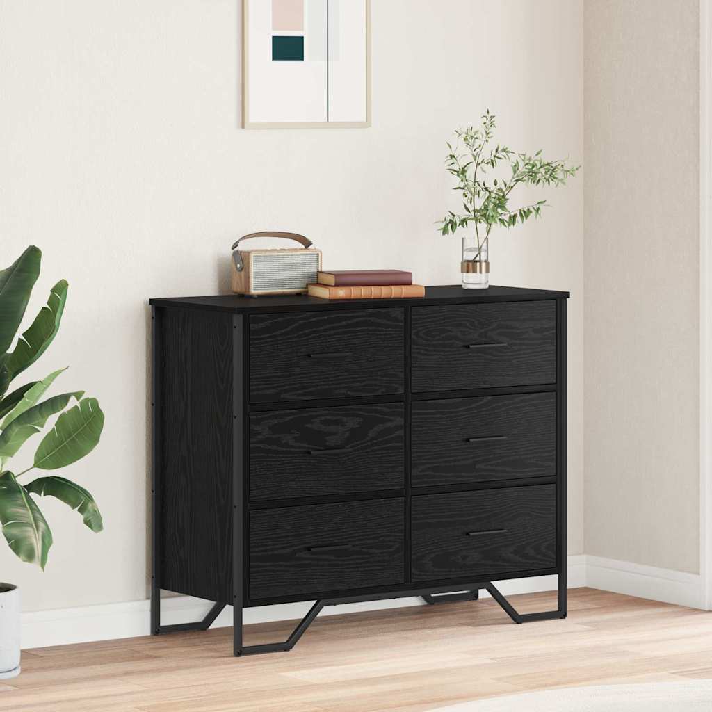 Cassettiera con cassetto 2 pcs Rovere Nero 91 x 35,5 x 74,5 cm