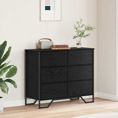 Cassettiera con cassetto 2 pcs Rovere Nero 91 x 35,5 x 74,5 cm
