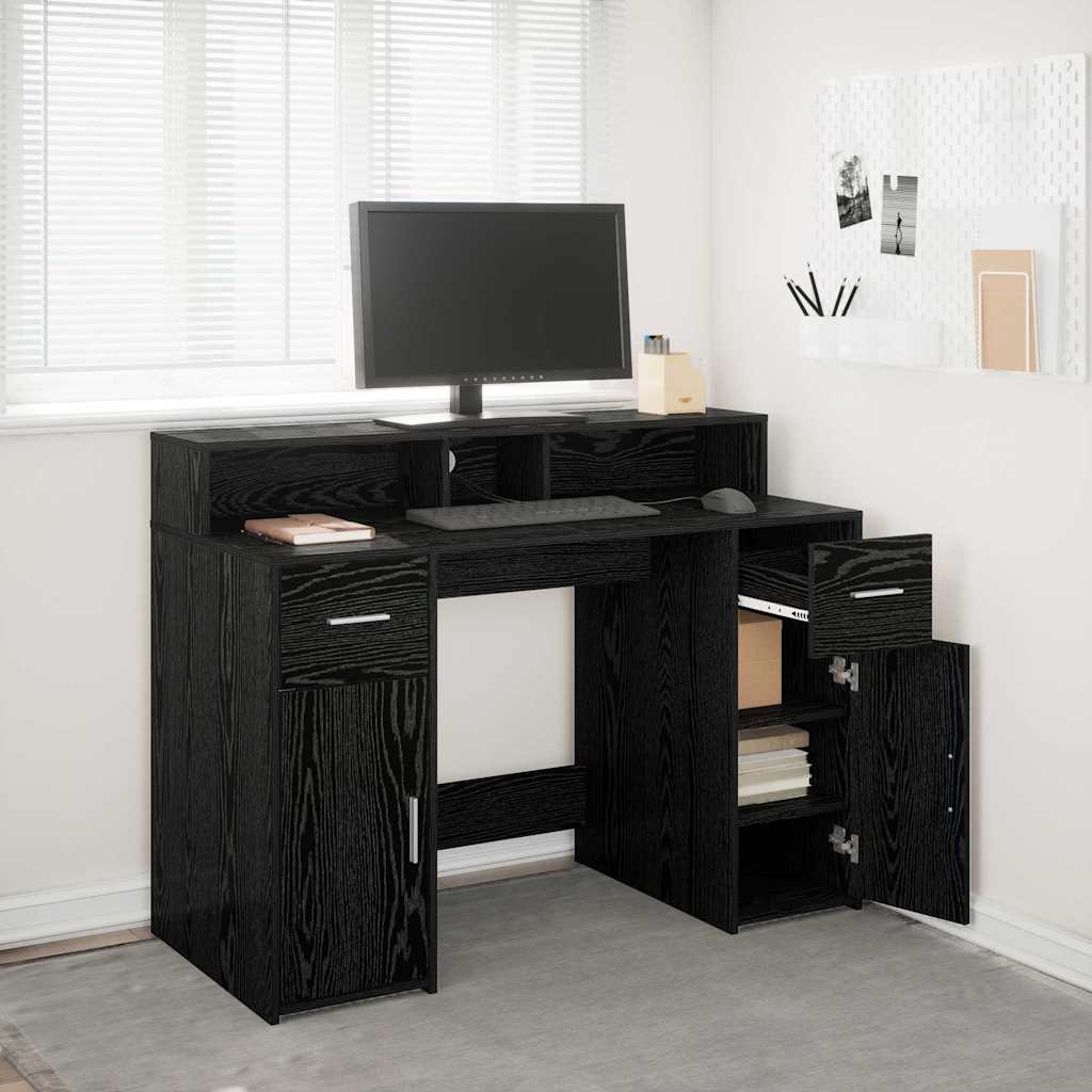 Scrivania Rovere nero 120 x 55 x 91 cm Legno multistrato