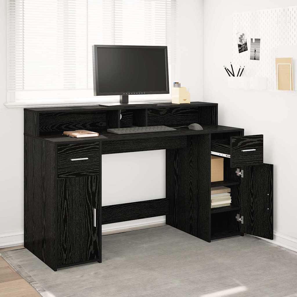 Scrivania Rovere nero 140 x 55 x 91 cm Legno multistrato