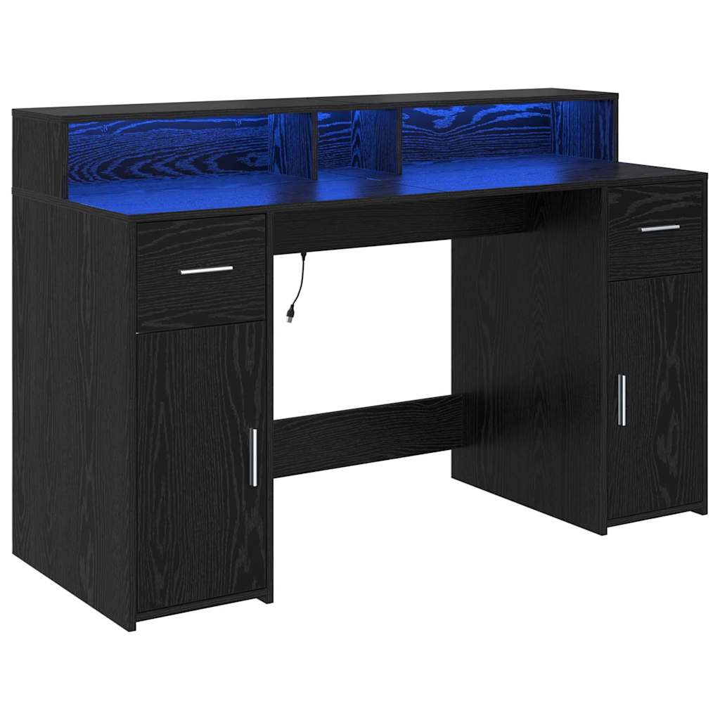 Scrivania Rovere nero 140 x 55 x 91 cm Legno multistrato