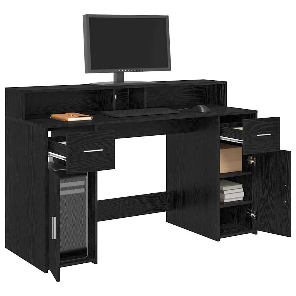 Scrivania Rovere nero 140 x 55 x 91 cm Legno multistrato