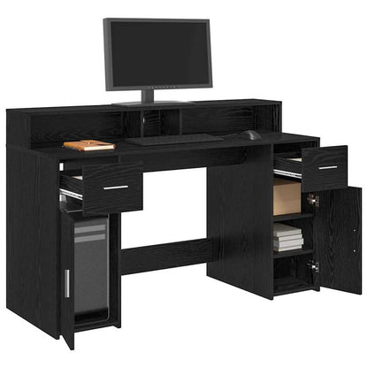 Scrivania Rovere nero 140 x 55 x 91 cm Legno multistrato
