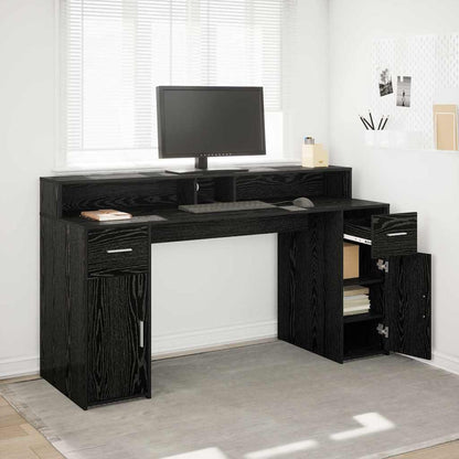 Scrivania Rovere nero 160 x 55 x 91 cm Legno multistrato