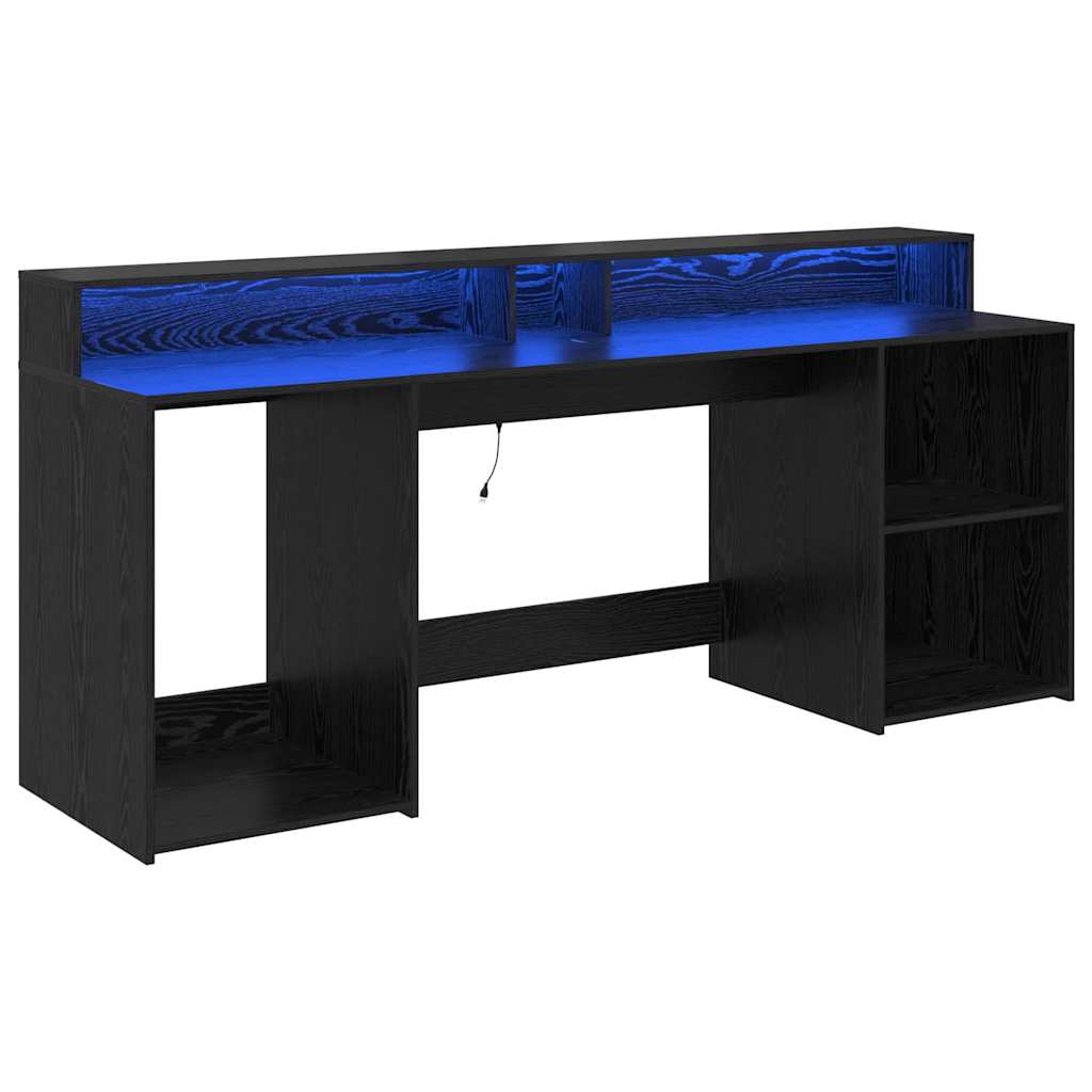 Scrivania Rovere nero 200 x 55 x 91 cm Legno multistrato