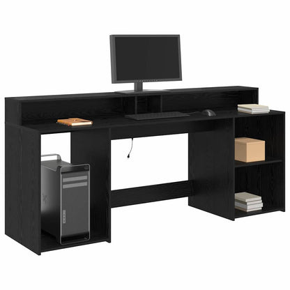 Scrivania Rovere nero 200 x 55 x 91 cm Legno multistrato