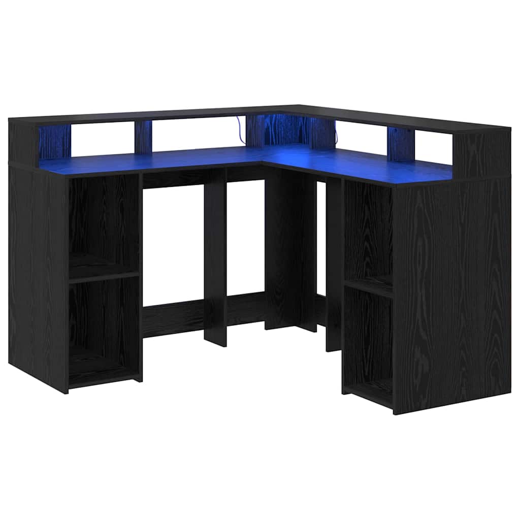 Scrivania Rovere Nero 130 x 130 x 91 cm Legno multistrato