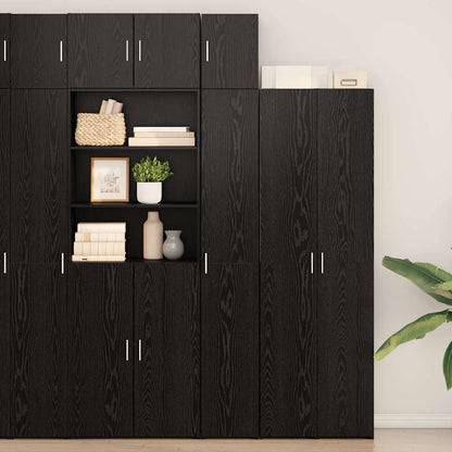 Armadio 3 pcs Rovere Nero 30 x 42,5 x 225 cm