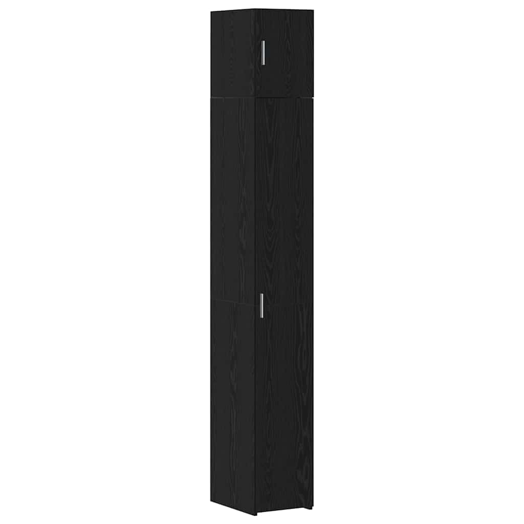 Armadio 3 pcs Rovere Nero 30 x 42,5 x 225 cm