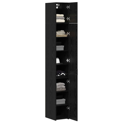 Armadio 3 pcs Rovere Nero 30 x 42,5 x 225 cm