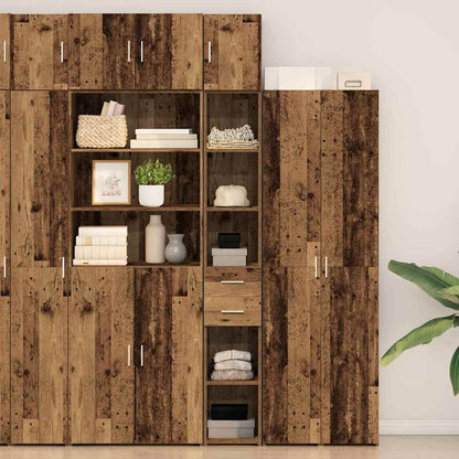 Armadio con cassetto 2 pcs Legno vecchio 30 x 42,5 x 225 cm