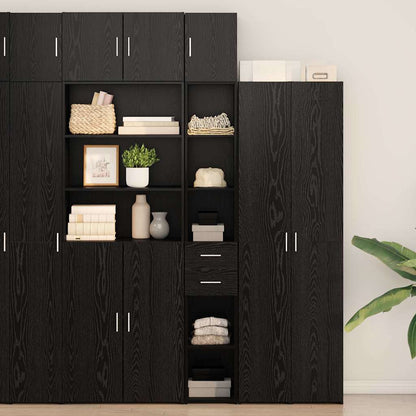 Armadio con cassetto 2 pcs Rovere Nero 30 x 42,5 x 225 cm