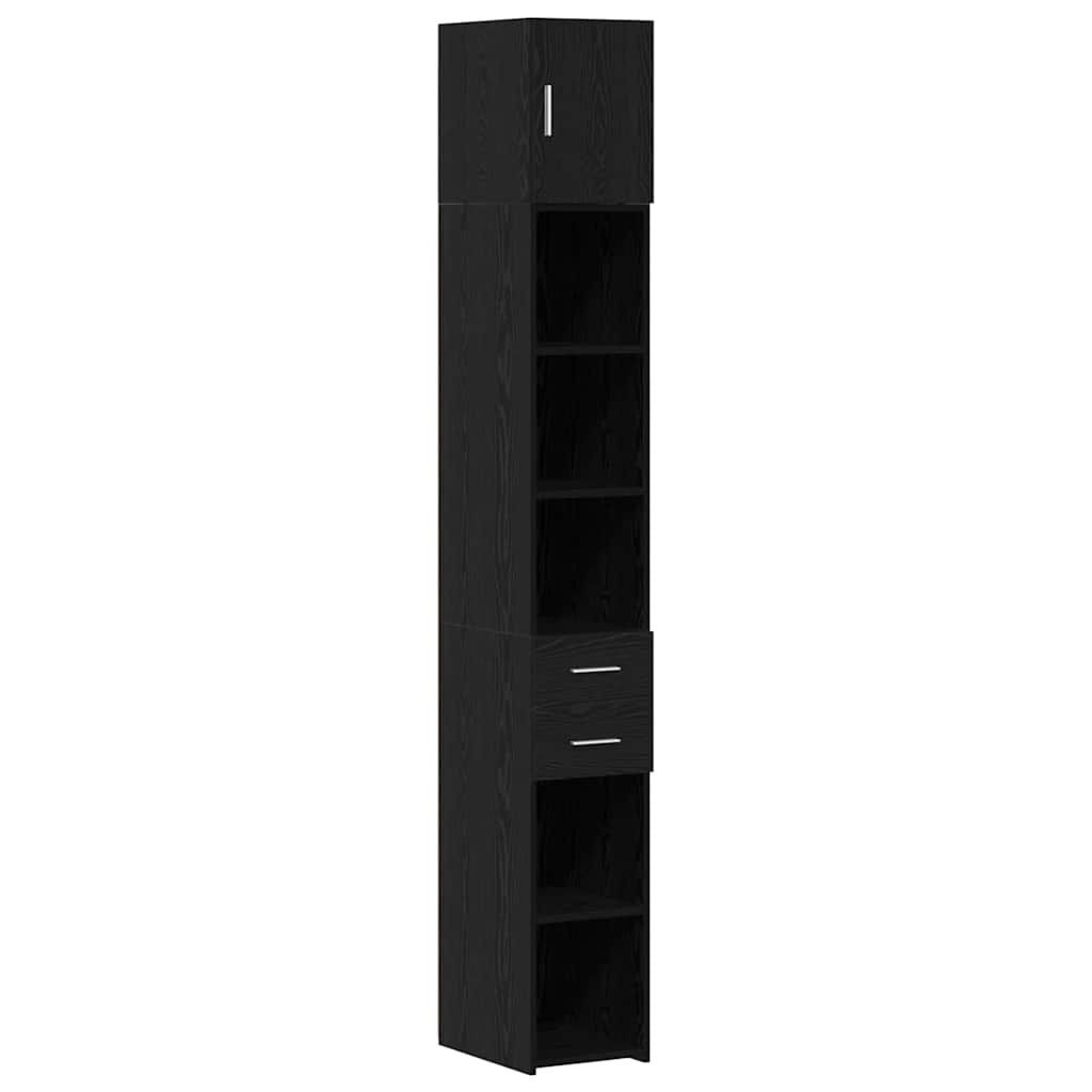 Armadio con cassetto 2 pcs Rovere Nero 30 x 42,5 x 225 cm